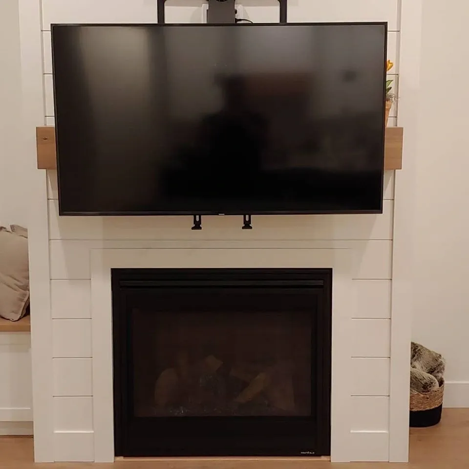 TV mounted on Pull Down TV Mount