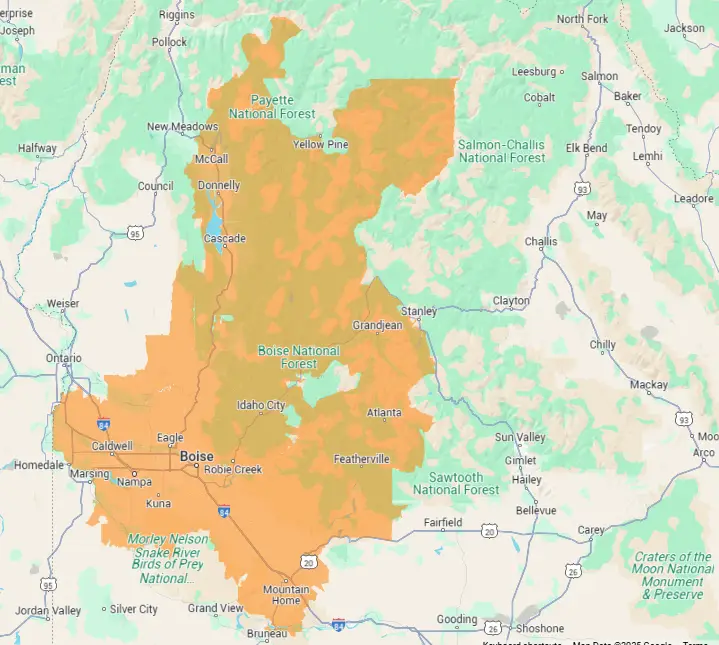 Treasure Valley Solutions Service Area Map