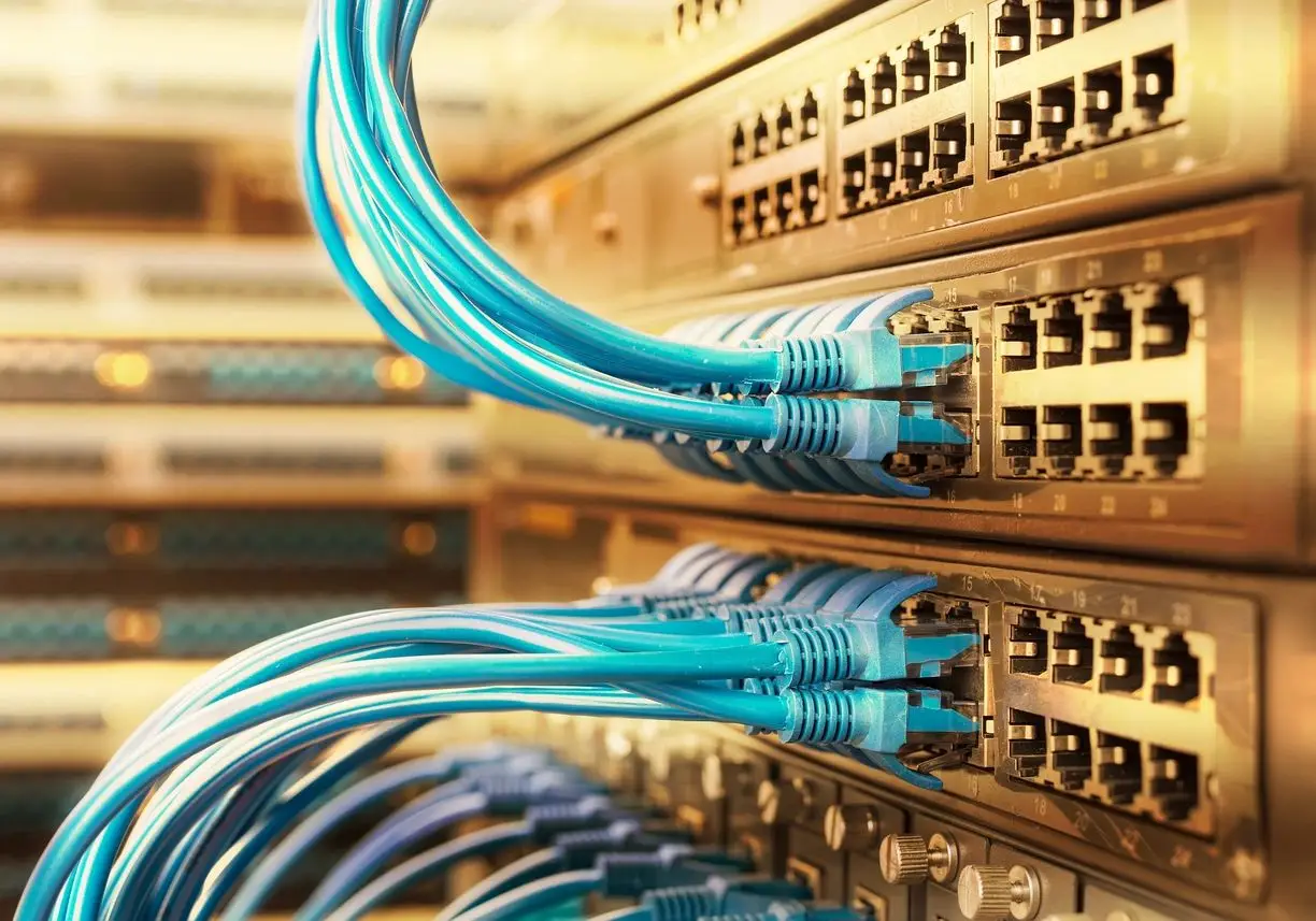 Commercial-grade network switch installation and structured cabling